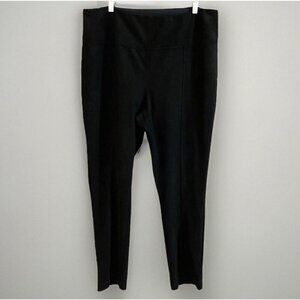 Andrew Marc Women's Faux Suede Pull On Pants Tapered Leg Size XL Solid Black